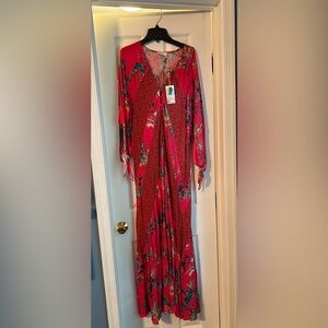 Johnny Was Malakye Paneled Maxi Cover Up Dress